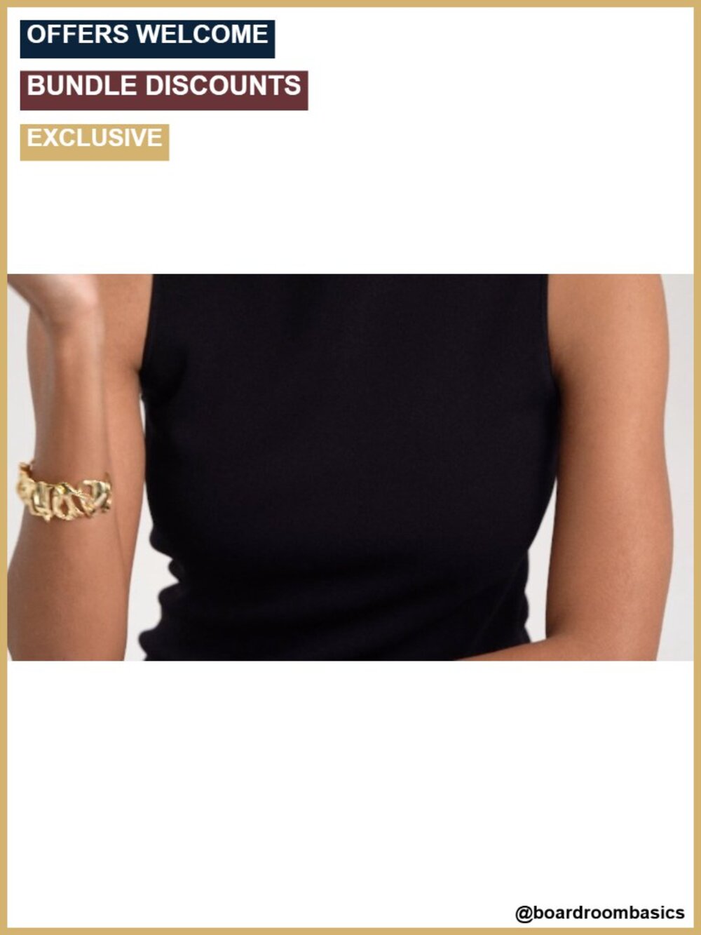 Gold Plated Brass Abstract Leaf Cuff Bracelet - Picture 5 of 5